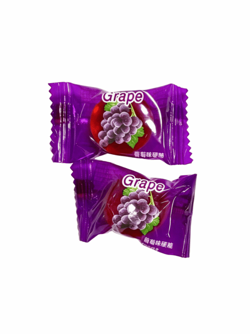 Конфеты прозрачные фруктовые леденцы фиолетовые «Ванцзя» 2.5 kg 旺佳佳透明水果硬糖紫色 002303-4