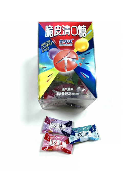 Конфеты со вкусом фруктов и мяты «Сяо Мими» 68g 小咪咪脆皮清口糖 缤纷口味 207005