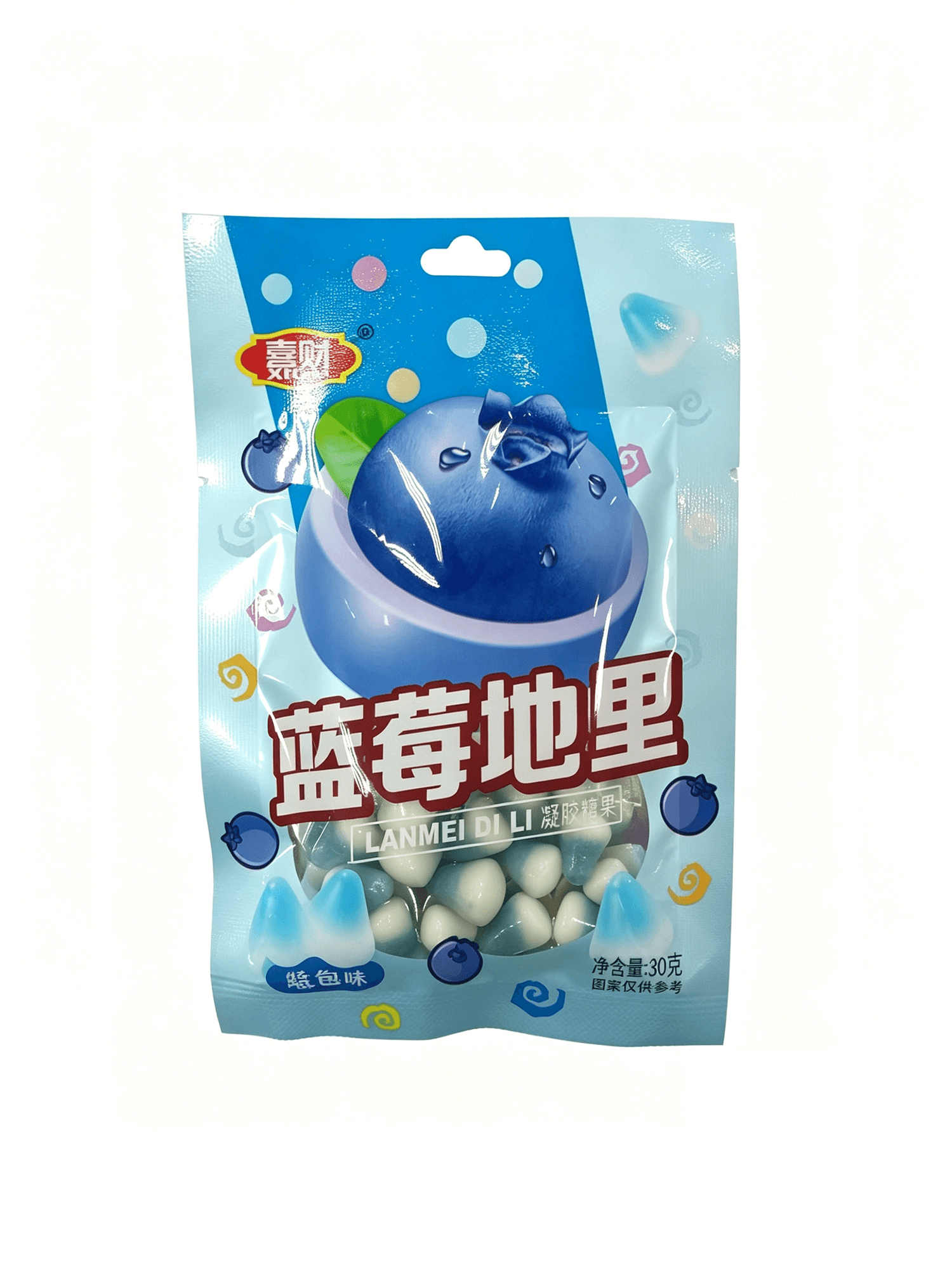Конфеты жевательные со вкусом черники «Си Цай» 33 g 喜财地里糖蓝莓味 080699-2