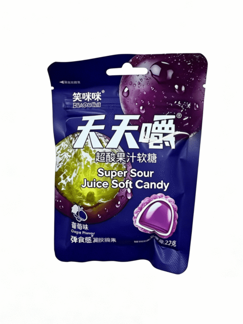 Конфеты мармеладные со вкусом винограда «Сяо Мими» 22 g 笑眯眯天天嚼超酸果汁软糖葡萄味 207234