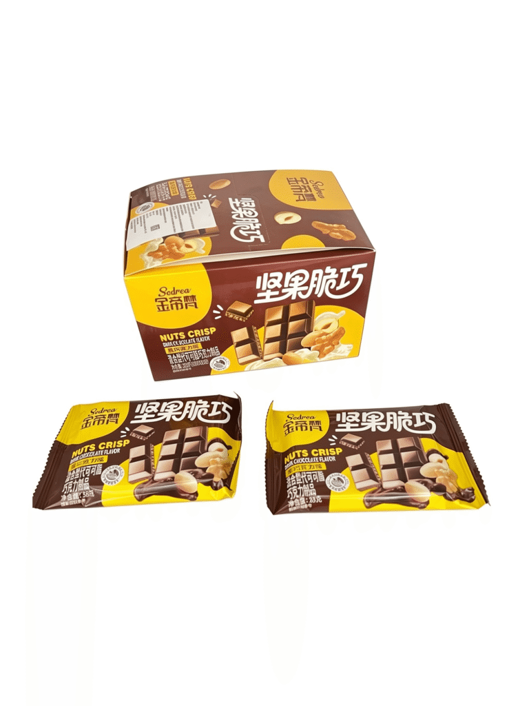 Конфеты шоколад с ореховой хрустящей начинкой со вкусом какао «Годива» 38 g 金帝梵坚果脆巧黑巧克力 490387