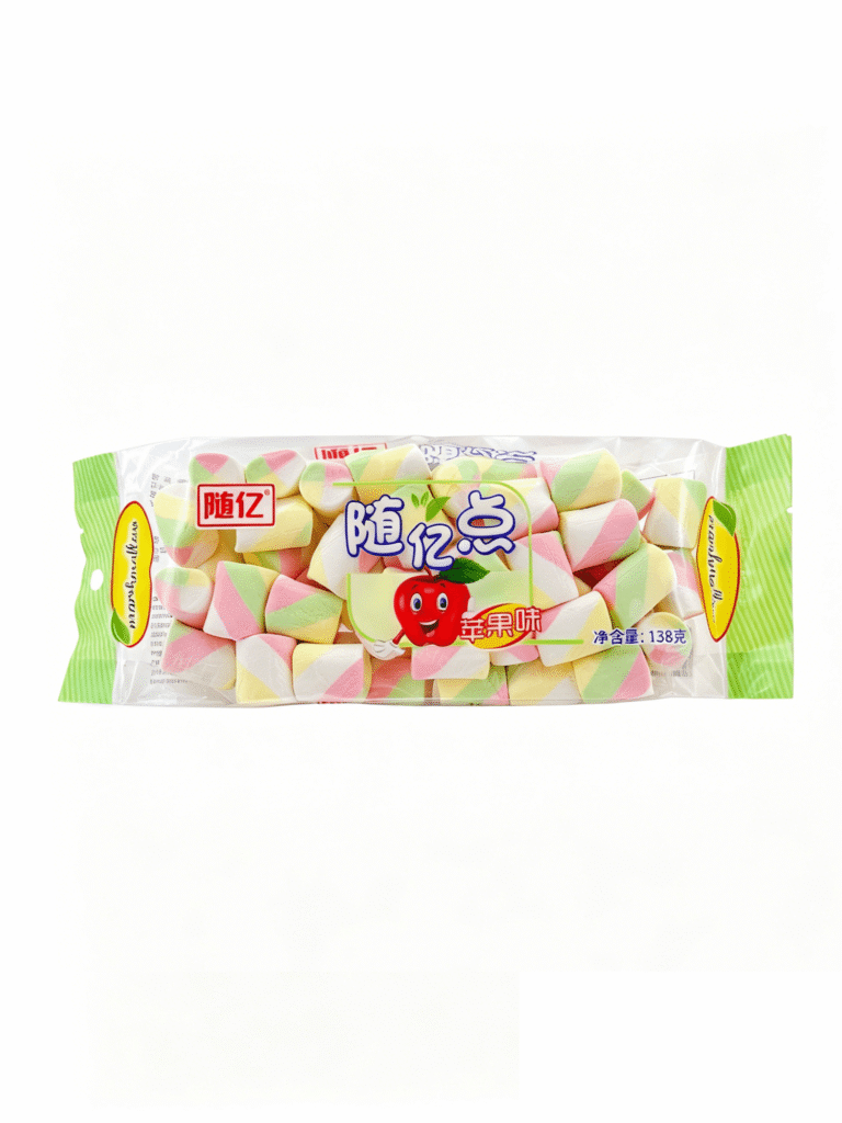 Зефир с яблочным вкусом «Суйи» 138g 随亿苹果味棉花糖长条 230248
