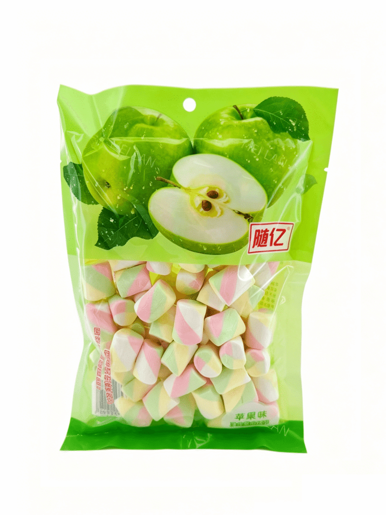 Зефир с яблочным вкусом «Суйи» 138g 随亿苹果味棉花糖方袋 230293