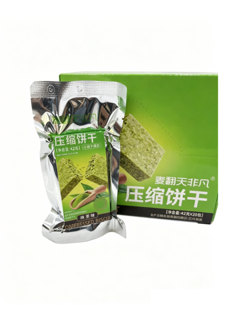 Сжатое печенье матча «Май Фань Тянь» 42 g 麦翻天压缩饼干抹茶味 795323