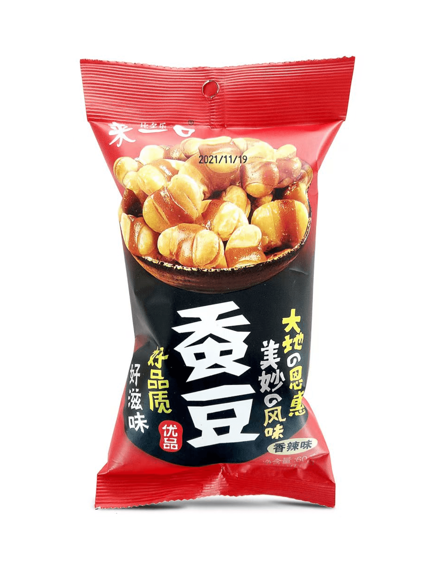 Фава бобы пряно-острый вкус «Бидуолэлайикоу»60g 比多乐来一口香辣蚕豆 200461